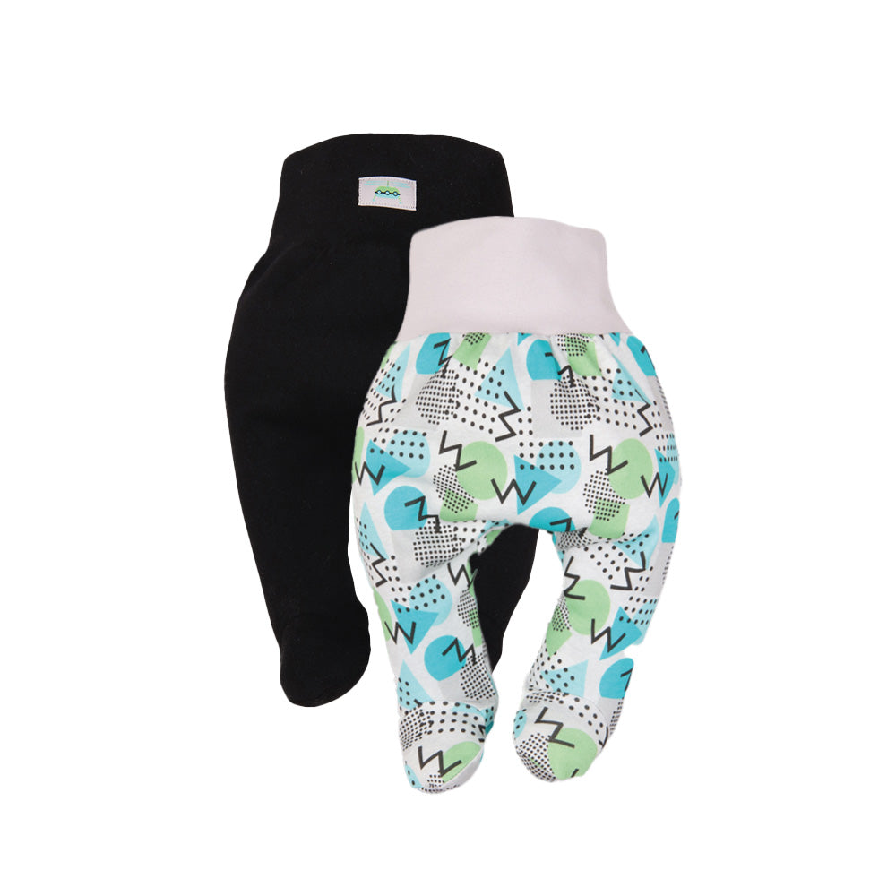 Organic Pants Set (Black + Blue Pattern)  | MamasHero KSA