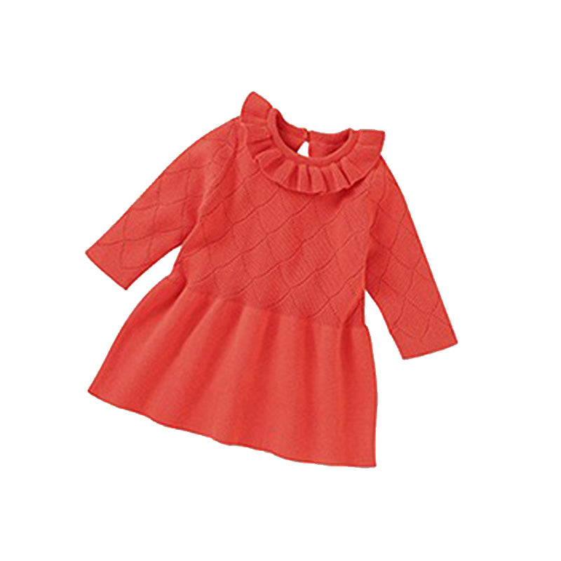 Long Sleeve HandKnit™ Orange Red Baby  | MamasHero KSADress 
