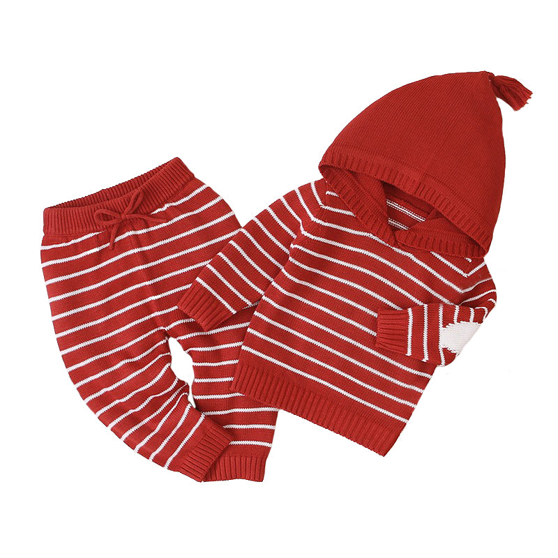 Baby Pajamas Set Red Stripes Design | MamasHero KSA