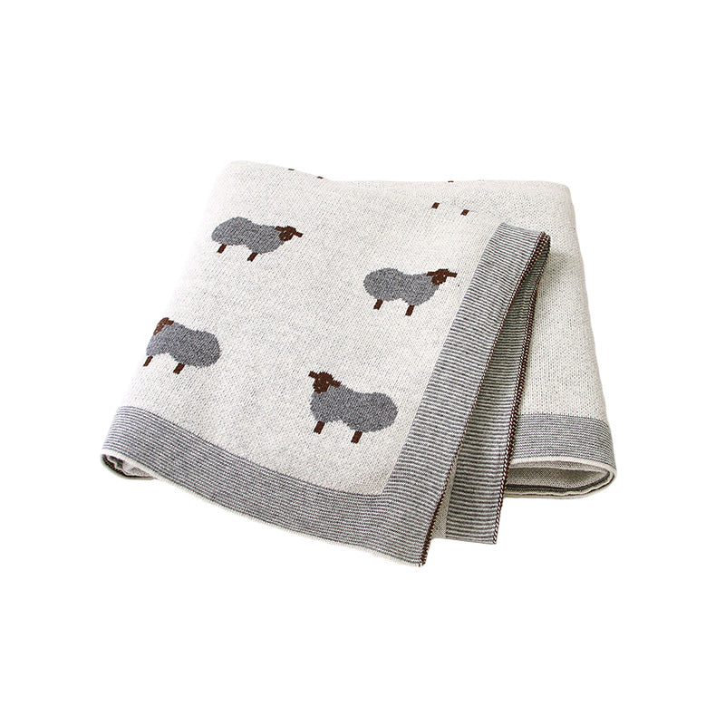 Soft & Comfortable™ Offwhite Baby Blanket Sheep Design | MamasHero KSA