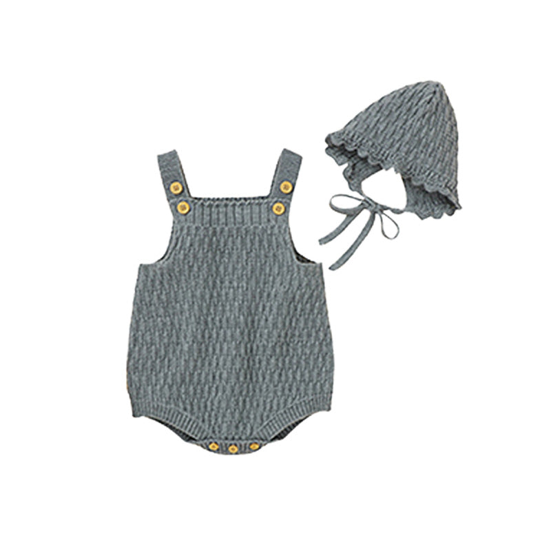 Blue HandKnit™ Baby Jumpsuit with Hat Set | MamasHero KSA