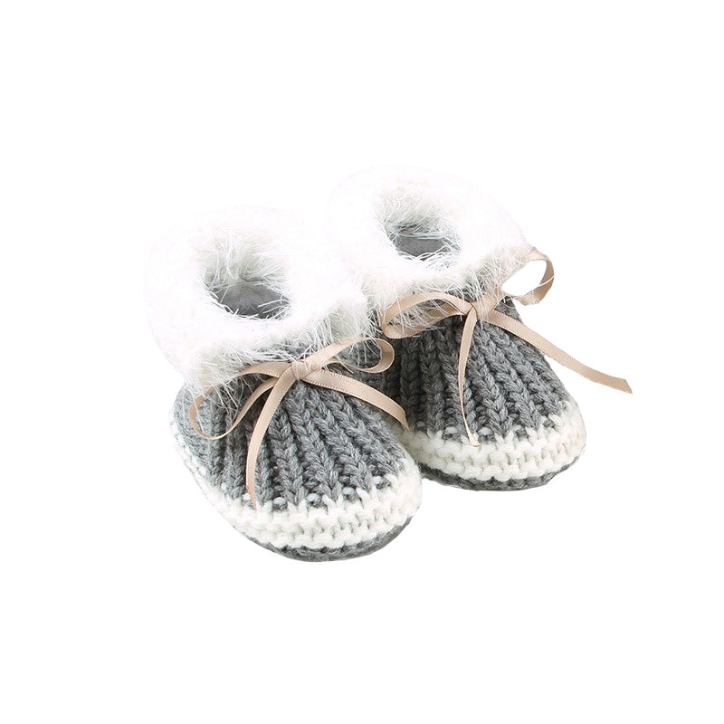 Knit Baby Shoes Fluffy Design 4 Color Options | MamasHero KSA