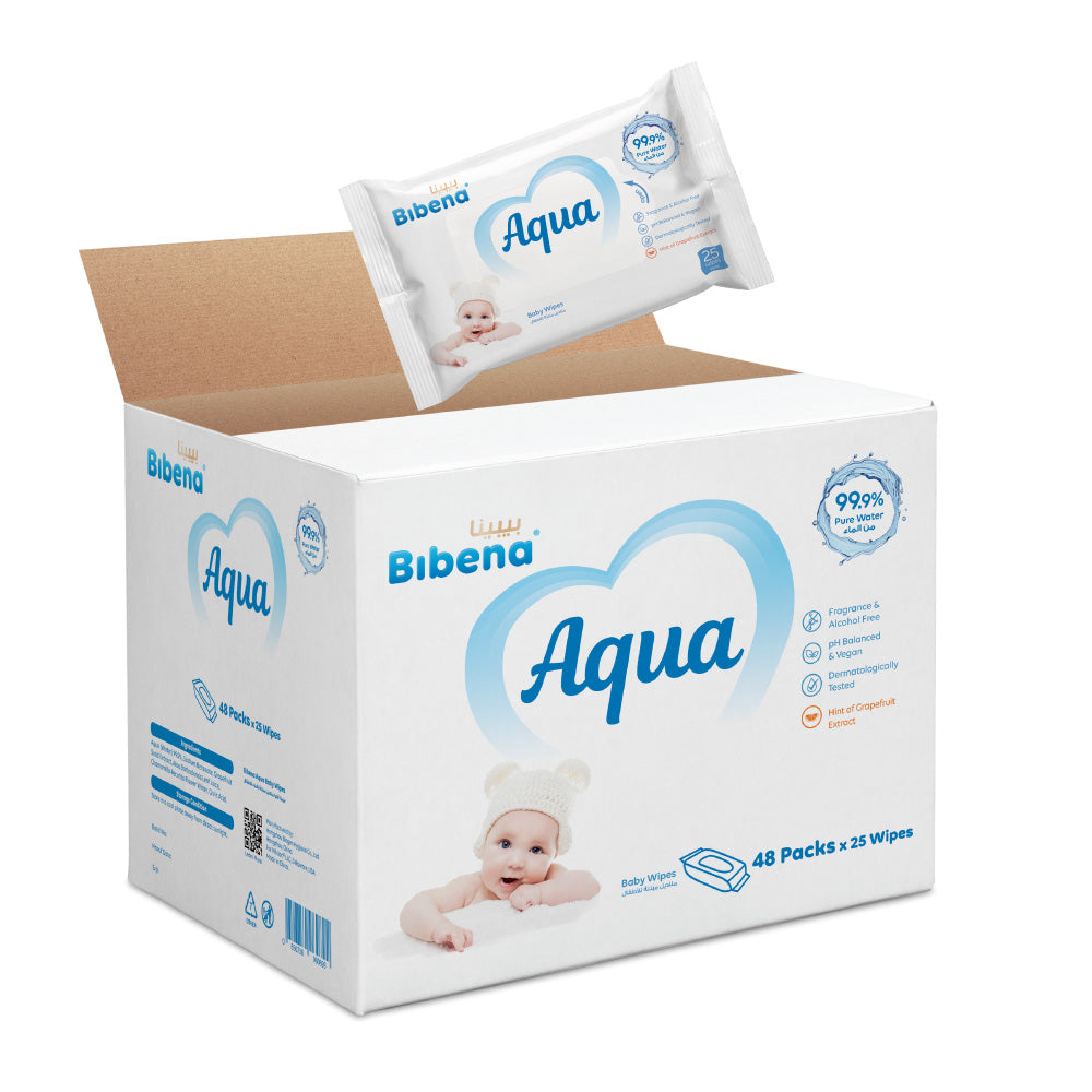 Bibena Aqua Baby Water Wipes PromoBox (48 packs x 25 wipes) 1200 wipes