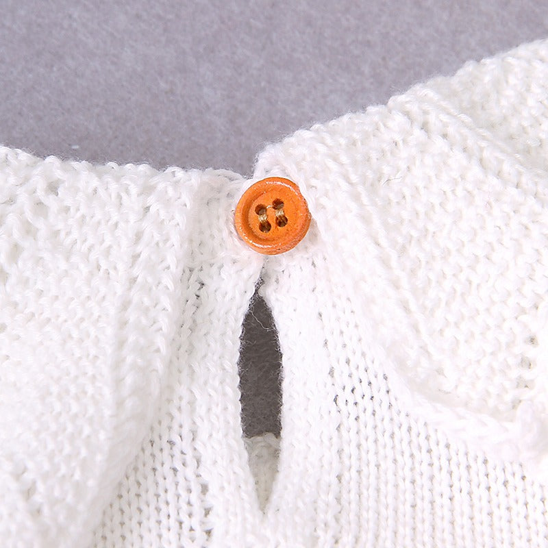 Sleeveless Knit Baby Romper with Cute Collar | MamasHero KSA
