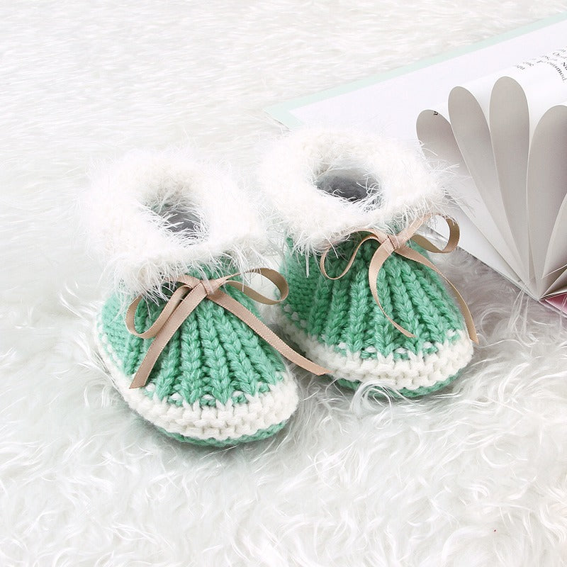 Knit Baby Shoes Fluffy Design 4 Color Options | MamasHero KSA