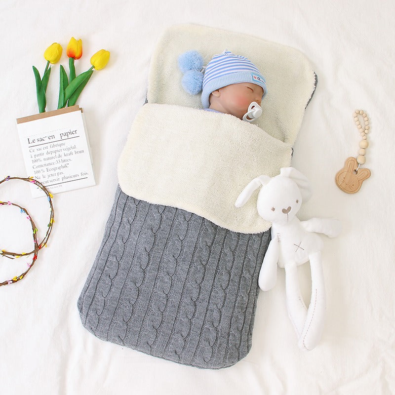 HandKnit™ Gray Baby Sleeping Bag | MamasHero KSA