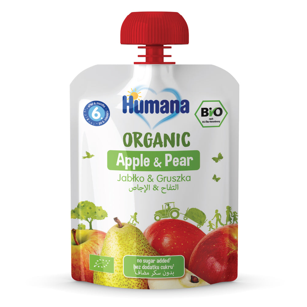 Humana Organic Puree Pouch - Apple & Pear
