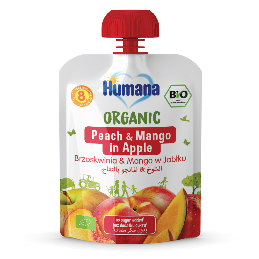 Humana Organic Puree Pouch - Peach & Mango & Apple-1