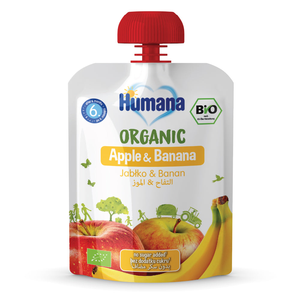 Humana Organic Puree Pouch - Apple & Banana