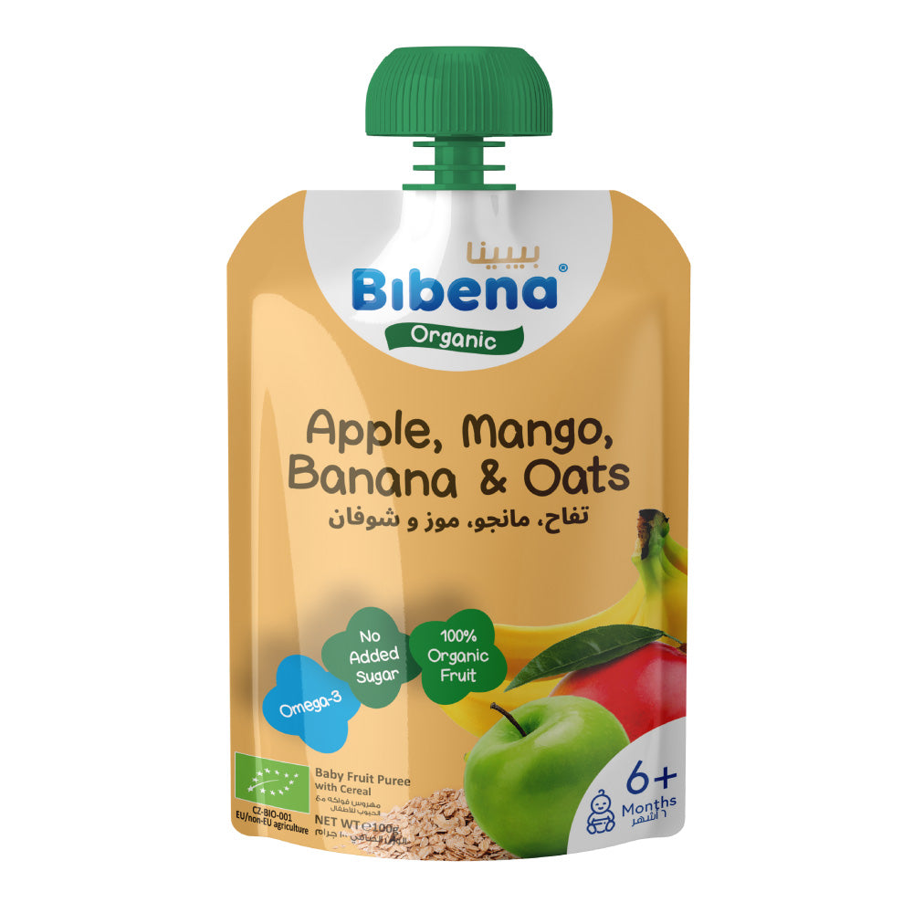 Bibena Organic Puree - Apple, Banana , Mango & Oats