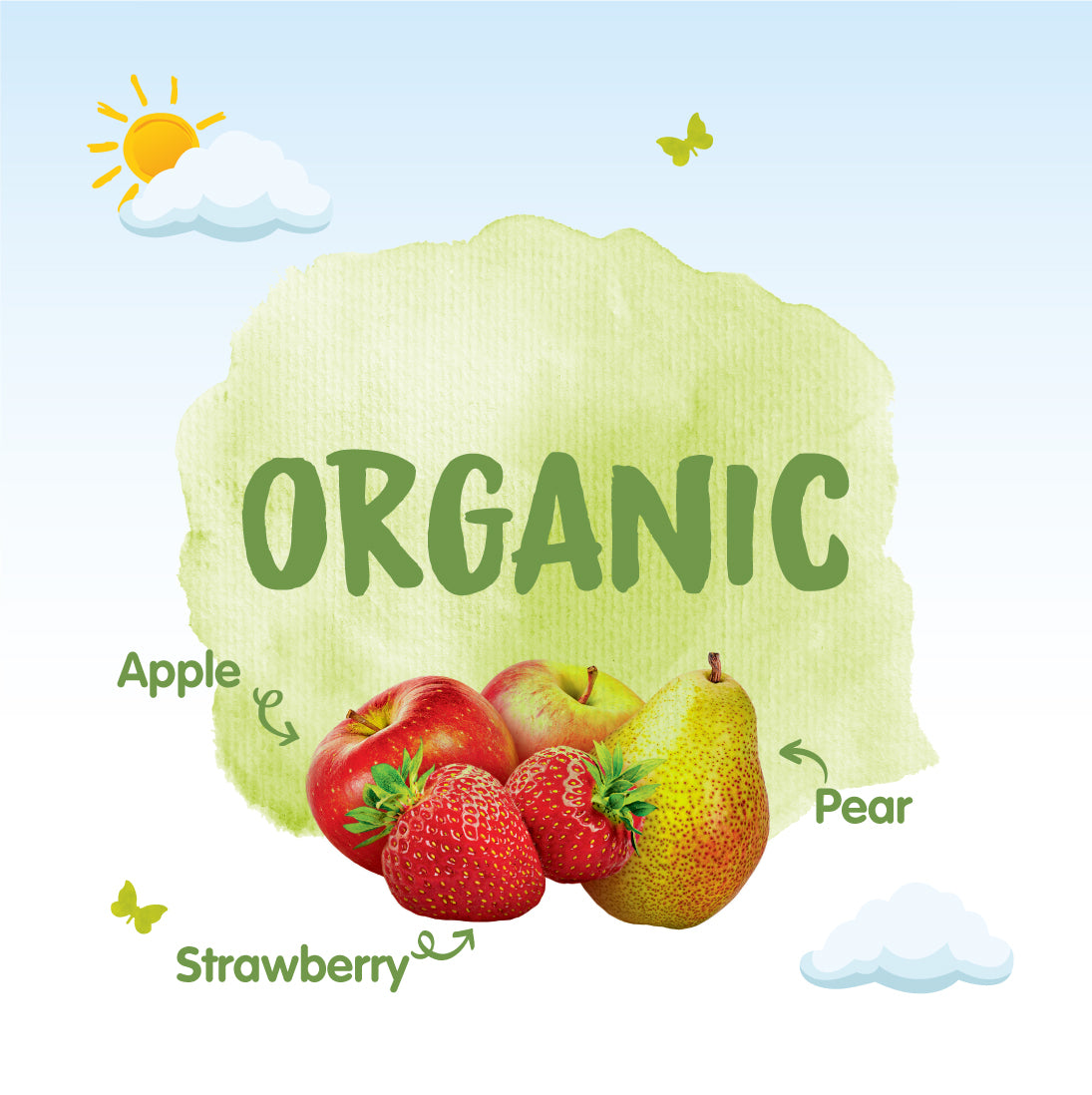 Humana Organic Puree Pouch - Strawberry & Pear & Apple-4