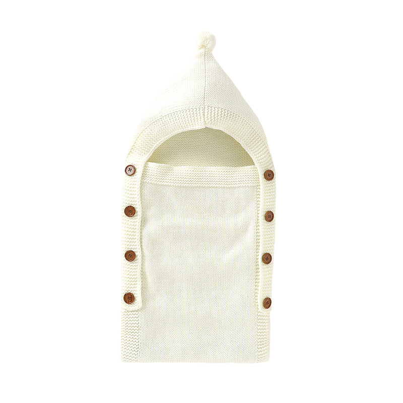 Knit Baby Sleeping Bag with Hat White | MamasHero KSA