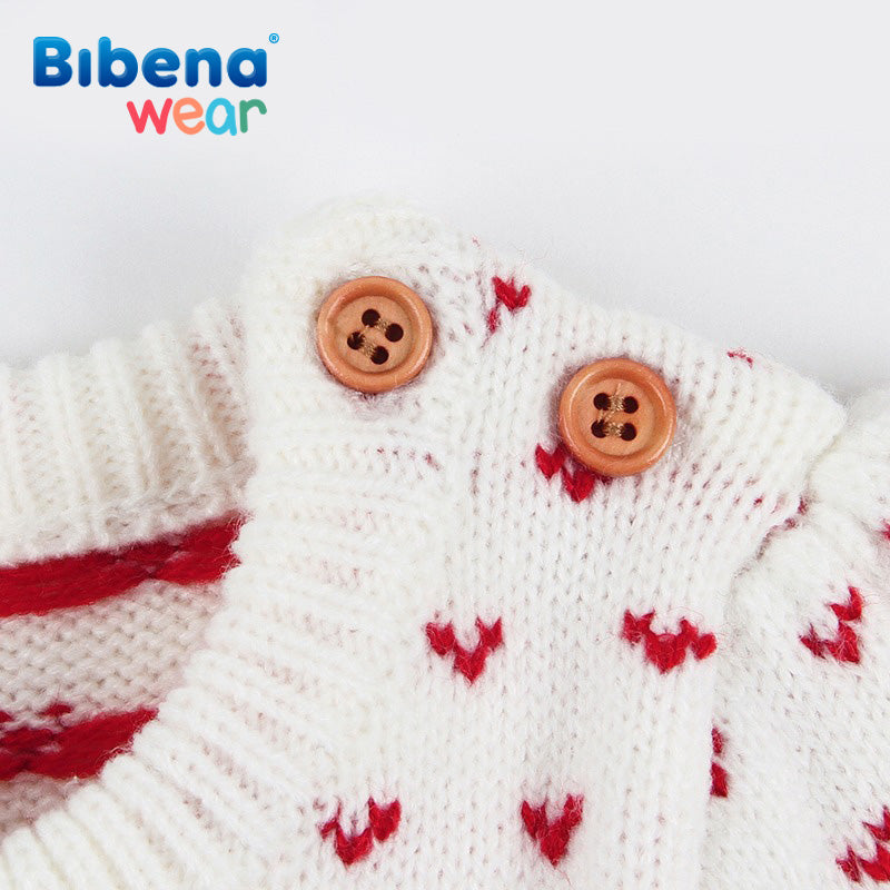 Knit Baby White Dress Winter Elk Design | MamasHero KSA