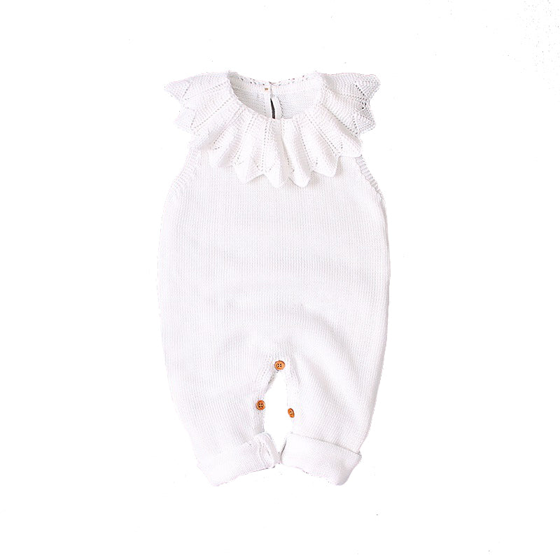 Sleeveless Knit Baby Romper with Cute Collar | MamasHero KSA