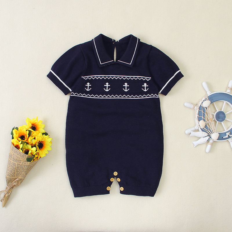 Polo Captain Design Baby Romper Blue | MamasHero KSA