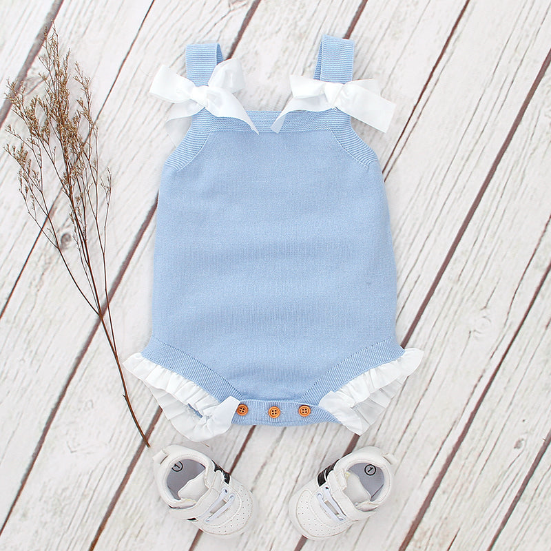 Knit Baby Bodysuit Blue Ribbon Design | MamasHero KSA