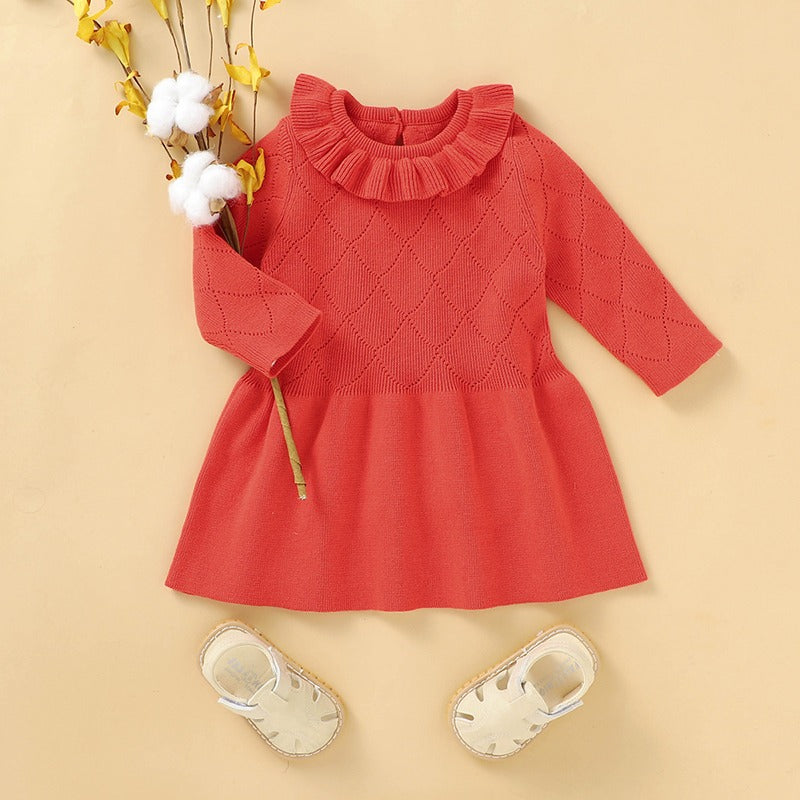 Long Sleeve HandKnit™ Orange Red Baby | MamasHero KSADress