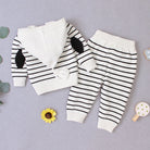 Baby Pajamas Set White Stripes Design | MamasHero KSA