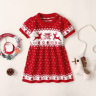 Knit Baby Red Dress Winter Elk Design | MamasHero KSA